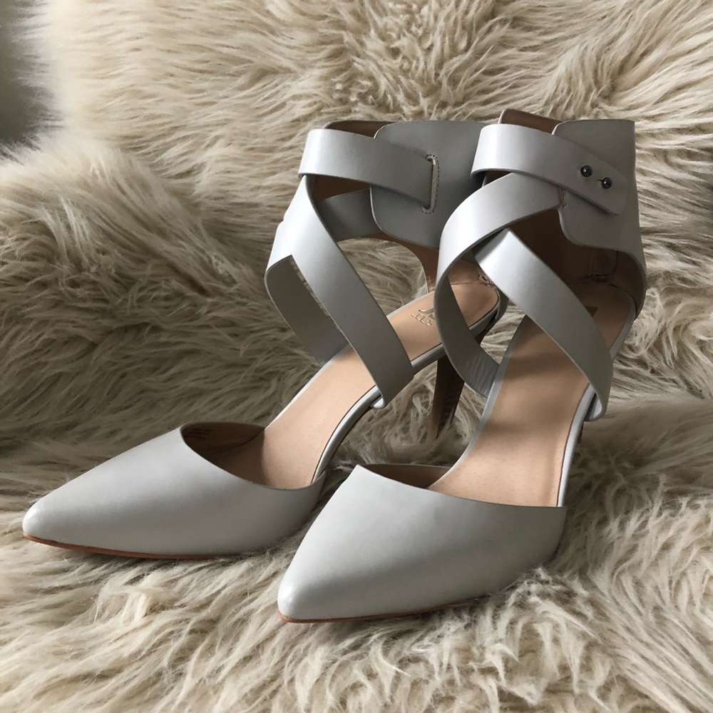 Joe’s Jeans ‘Pete’ Gray Leather Pointy Toe Heels